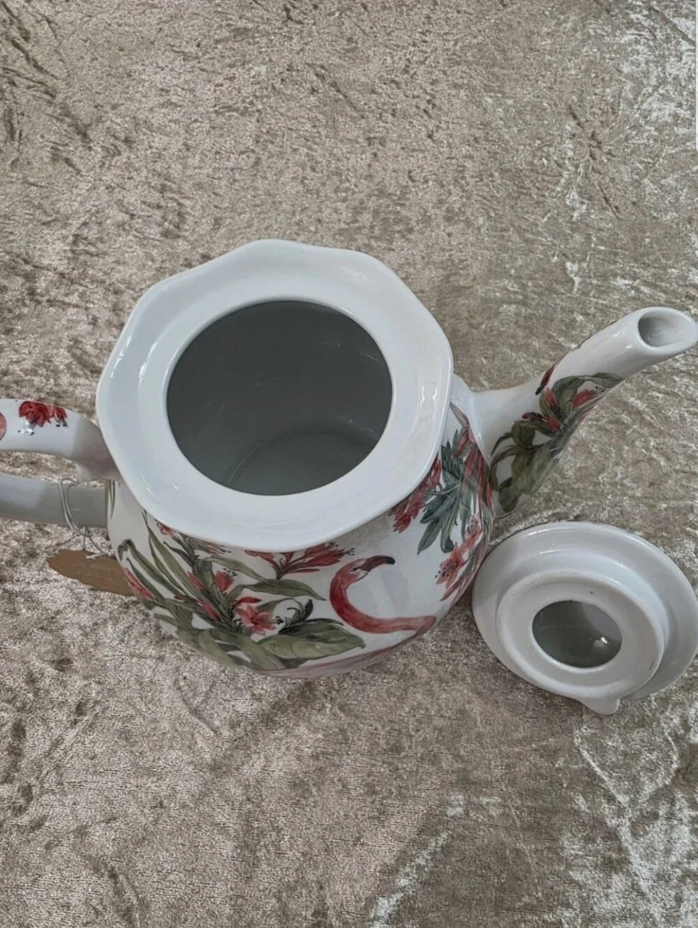 Kent Pottery Flamingo Floral Porcelain Teapot Floral Decorative Shabby Chic NEW